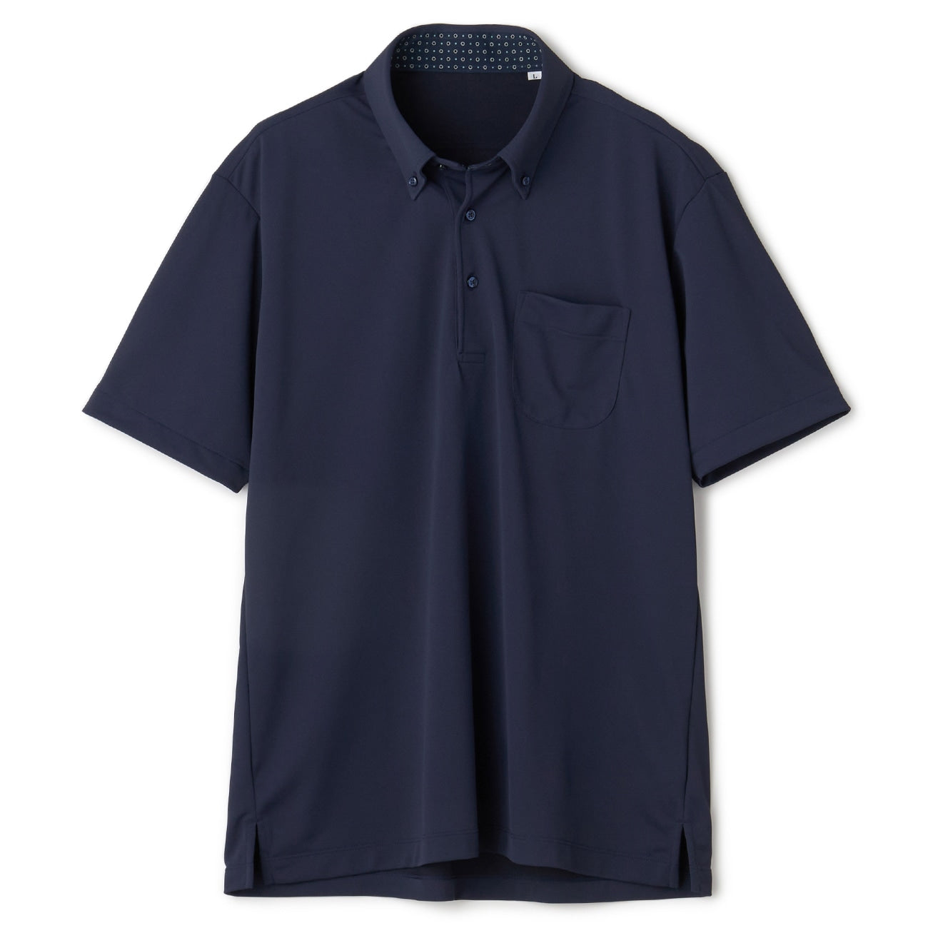 Biz Polo Aircool Button-down Moss Stitch Polo Shirt - Navy_01