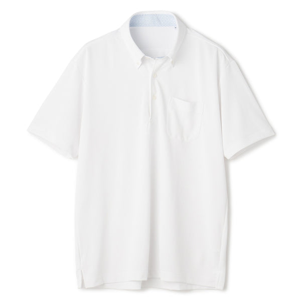 Biz Polo Aircool Button-down Polo Shirt - White