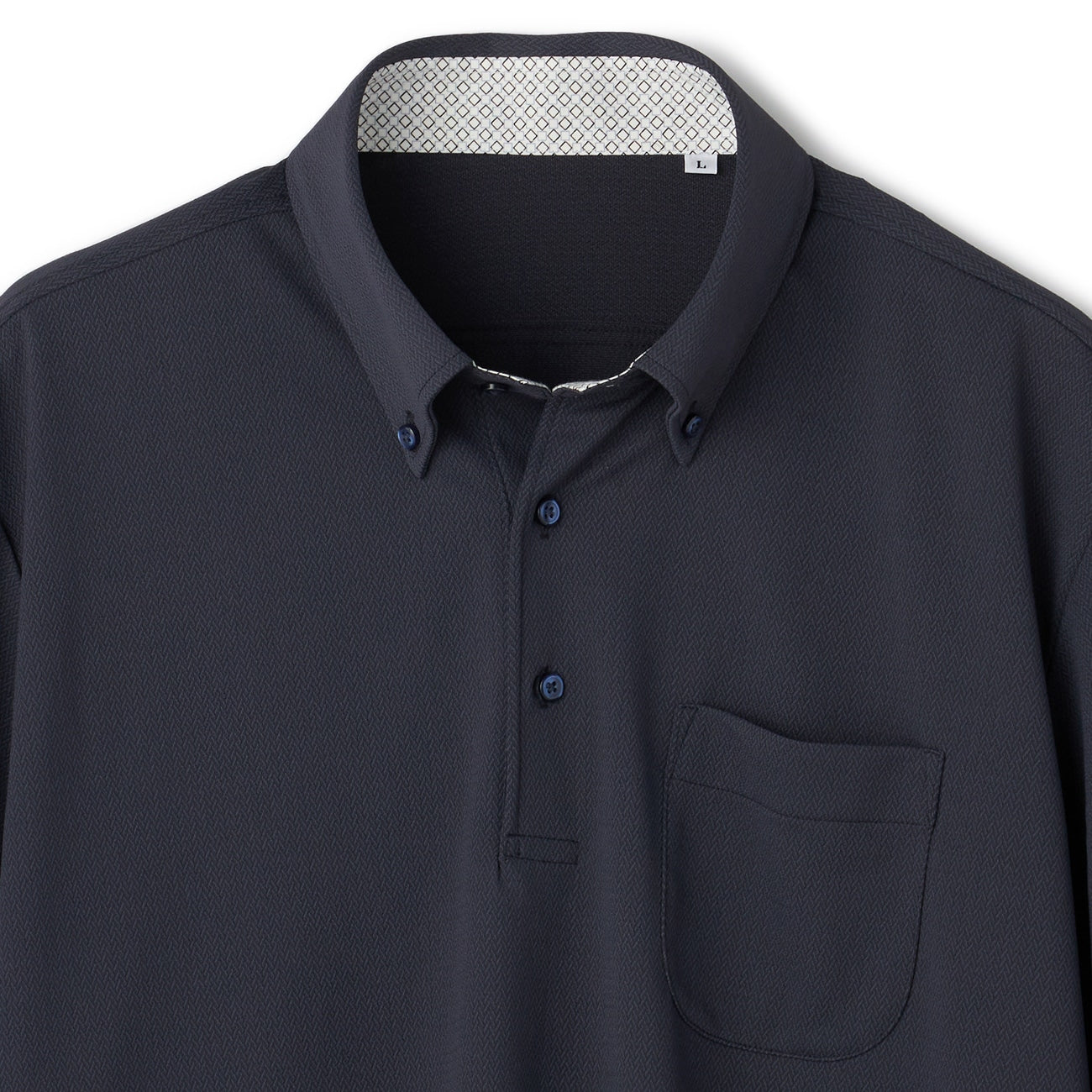 Biz Polo Aircool Button-down Polo Shirt - Navy_03