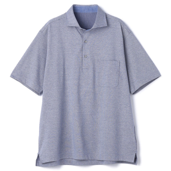 SUPER Aircool Non-Iron Stretch Sashiko Spread Collar Polo Shirt