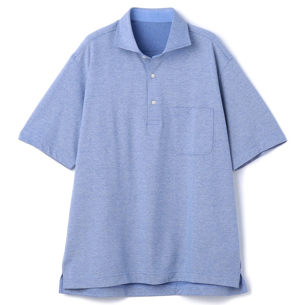 SUPER Aircool Non-Iron Stretch Sashiko Spread Collar Polo Shirt