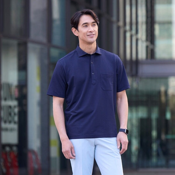 SUPER Aircool Stretch Pique Spread Collar Polo Shirt [A28_6NLWPL1