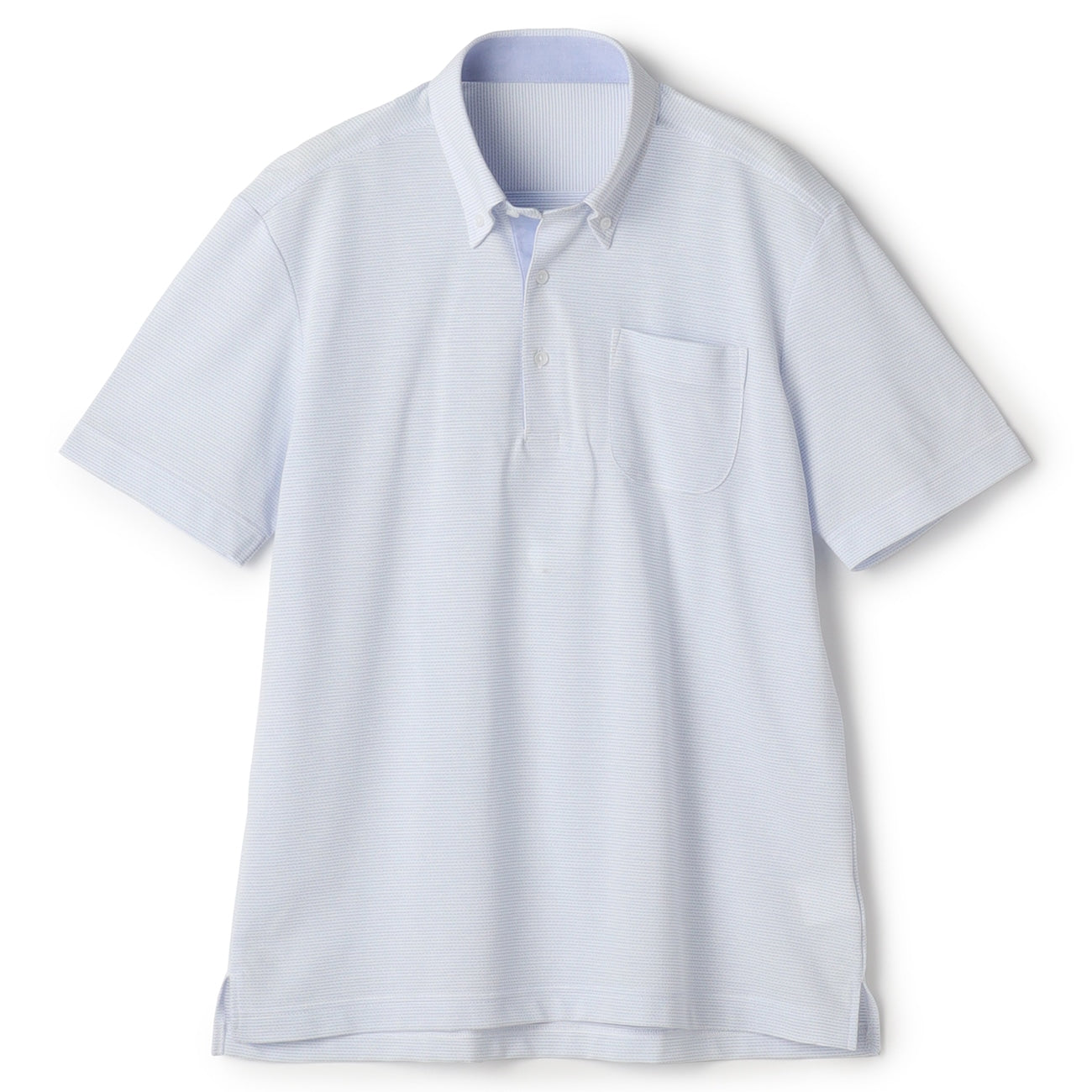 Biz PoloAircool 钮扣领衬衫 Sashiko Polo Shirt - White_01