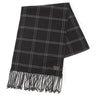 Washable Soft-touch Reversible Windowpane Scarf - Black -01