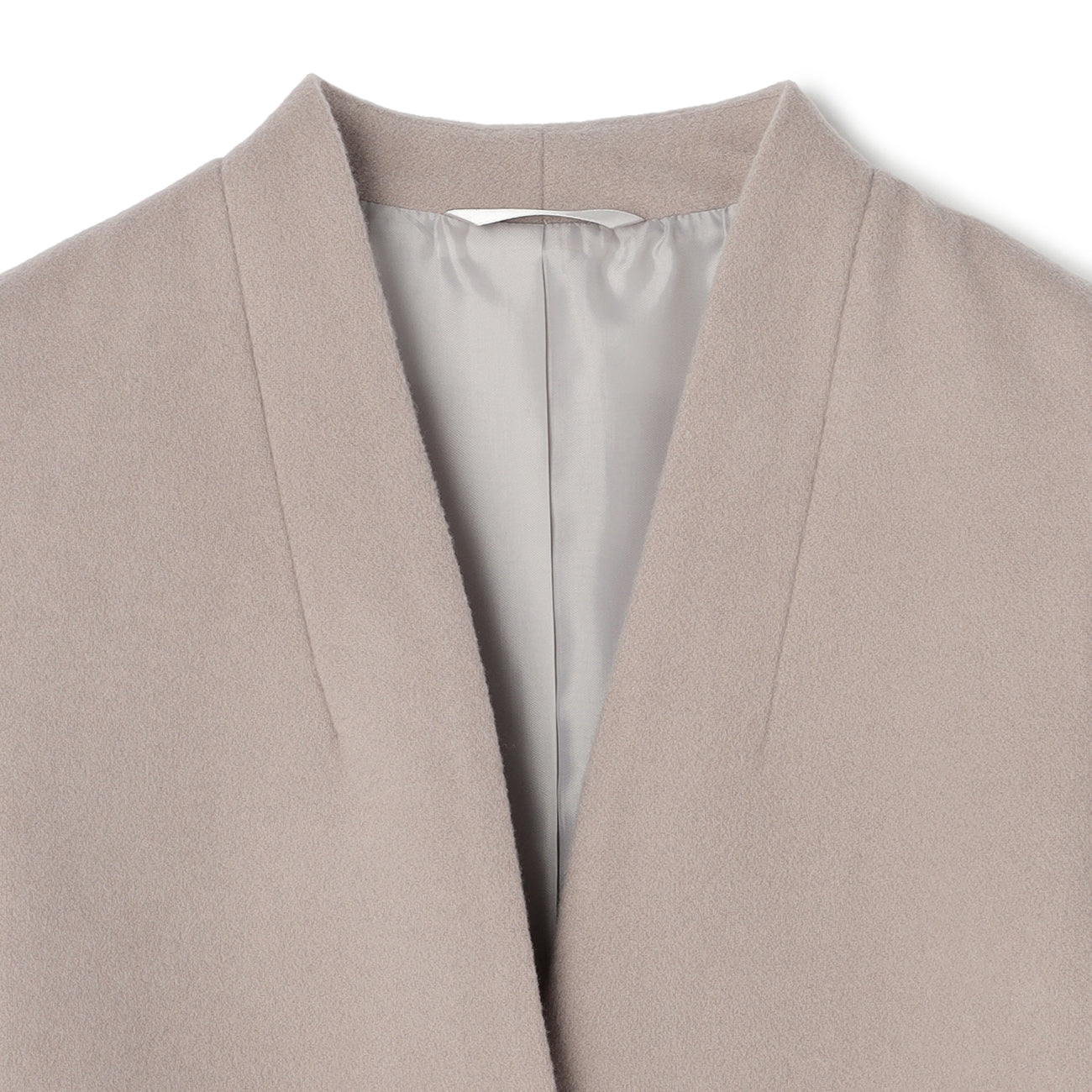 Japanese Fabric Beige Stand Collarless Coat