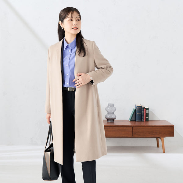 Collarless Wool Coat [A30_AH2552] | AOKI GLOBAL