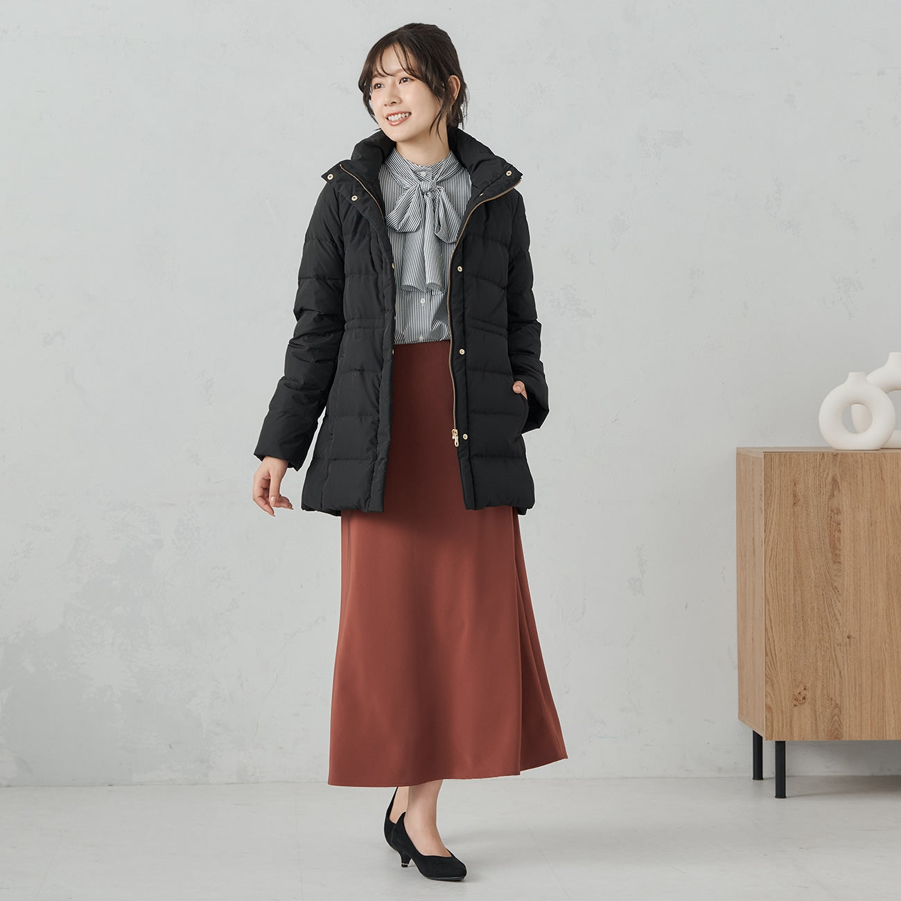 可拆式連帽羽絨外套 - 黑色_02