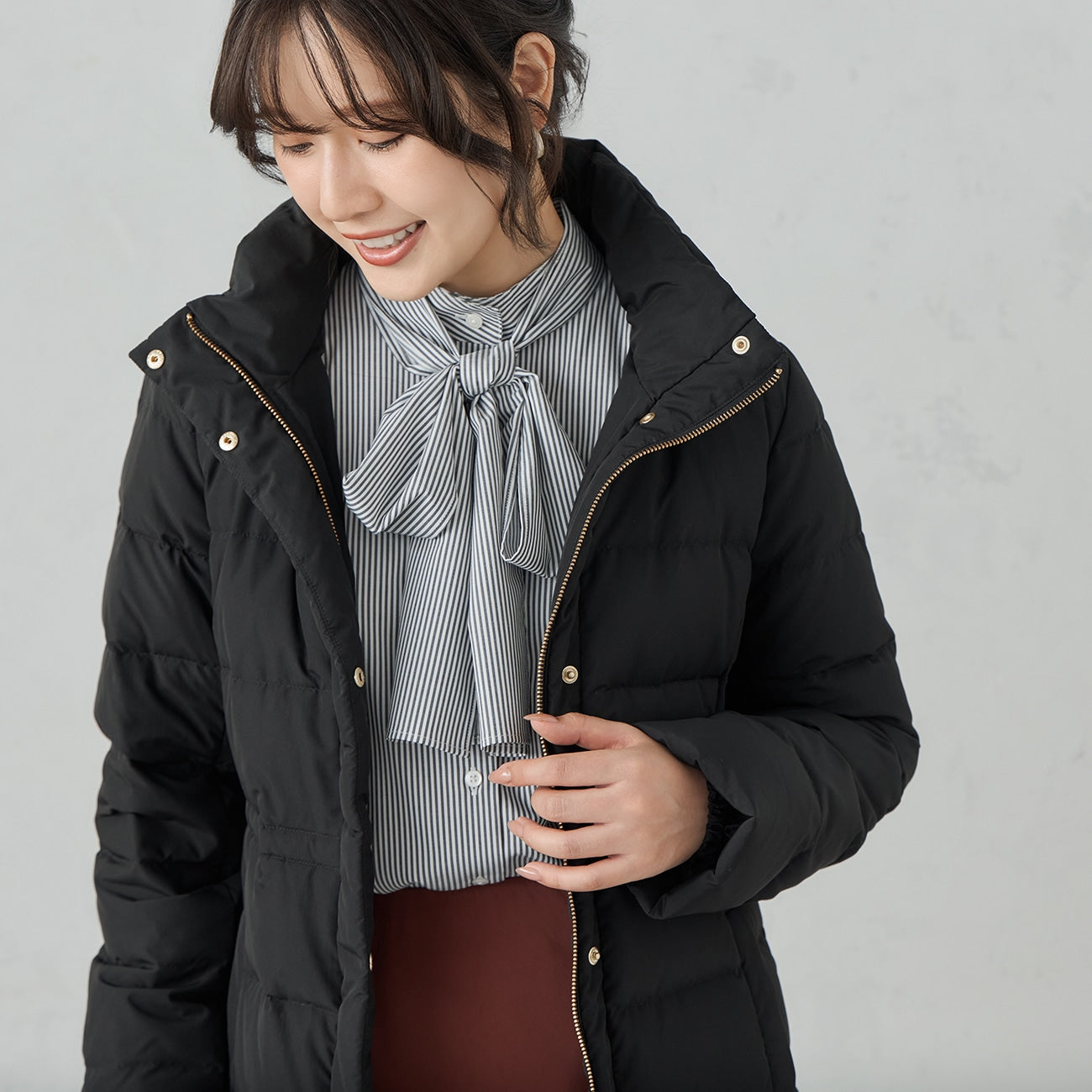 可拆式連帽羽絨外套 - 黑色_05