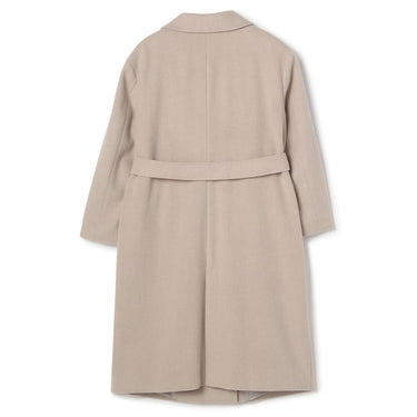 Japanese Fabric Long Coat with Belt - Beige_10