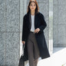 Japanese Fabric Long Coat with Belt - Black_01