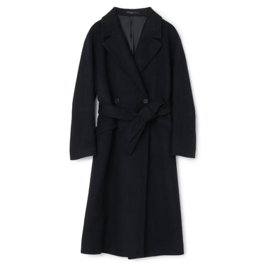 Japanese Fabric Long Coat with Belt - Black_09