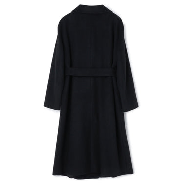 Japanese Fabric Long Coat with Belt - Black_12