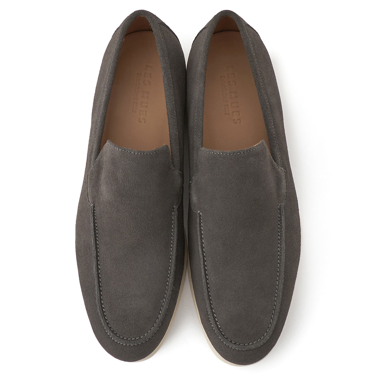 舒適麂皮 樂福鞋，附調節式鞋墊 -灰