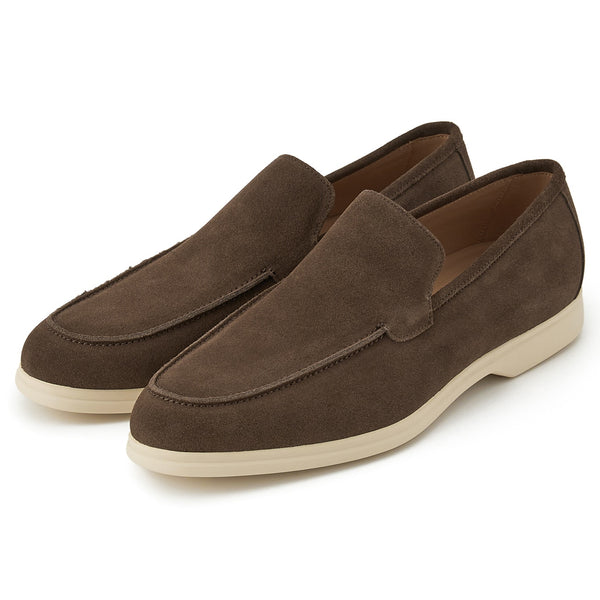 Comfort Suede Penny Loafers with Fit-adjusting Insoles - Dark