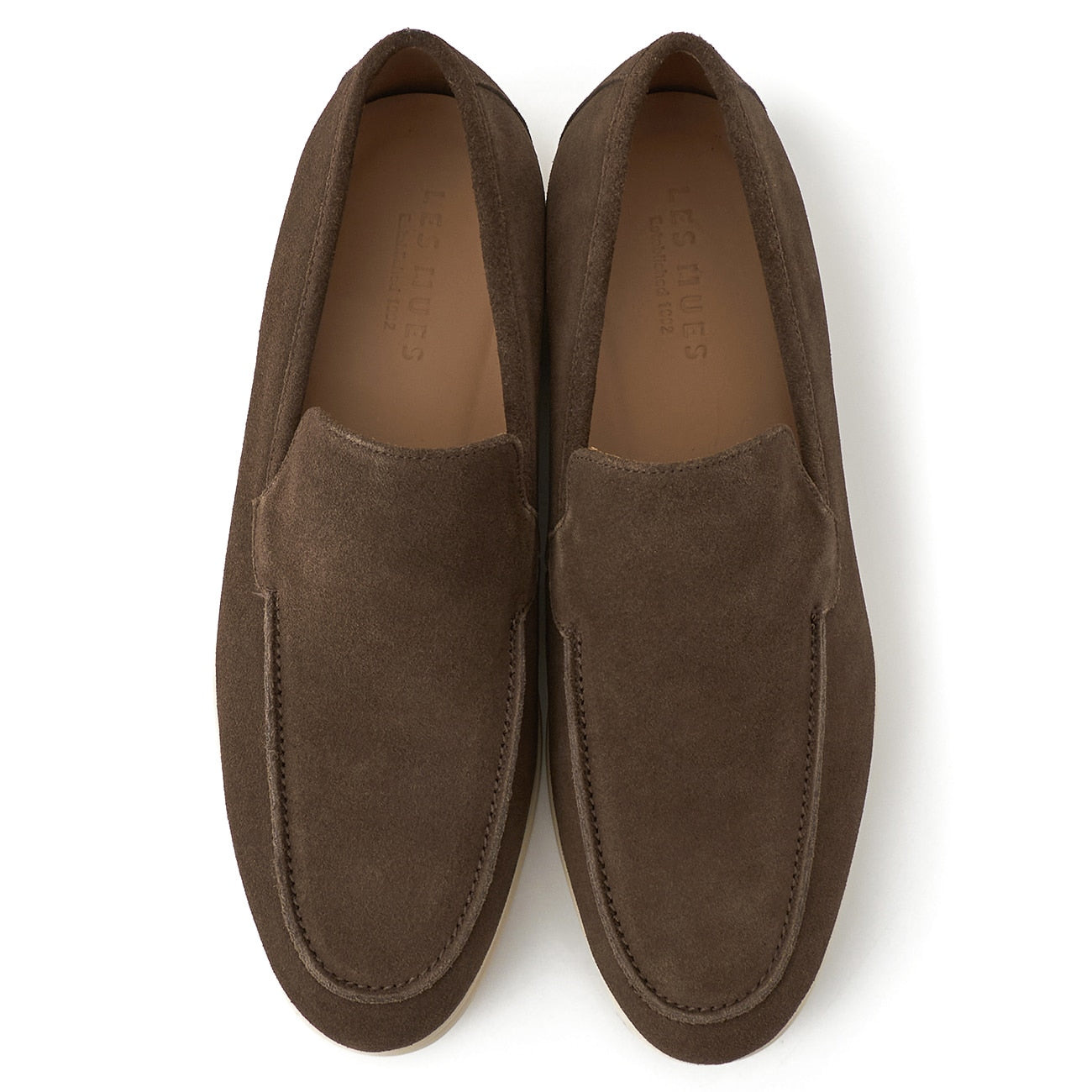 舒適麂皮 樂福鞋，附調節式鞋墊 - 深棕色_06