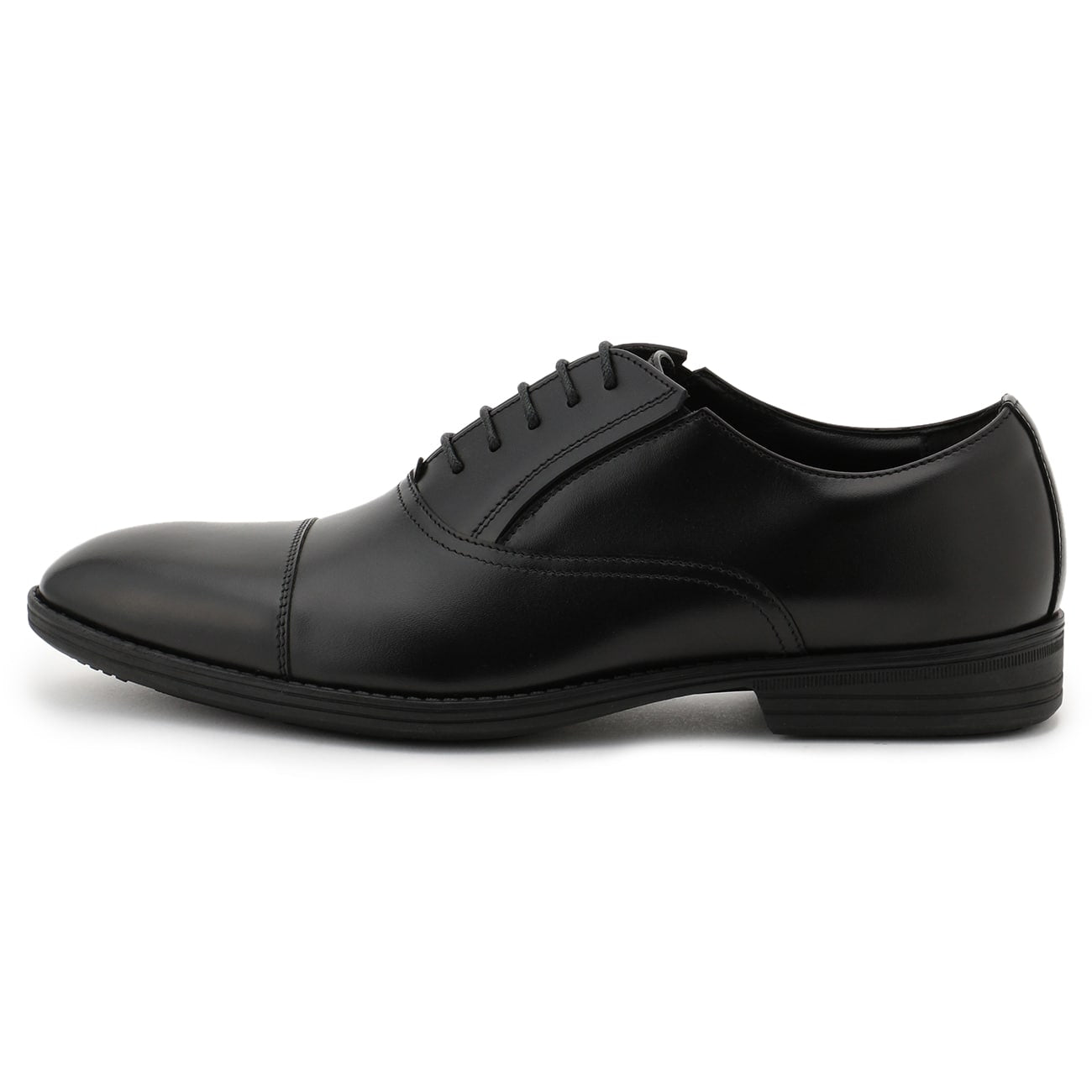 Lightweight Himeji Leather Cap-toe Oxford Shoes - Black_03