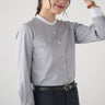 Gray Contrast Band Collar Shirt_01