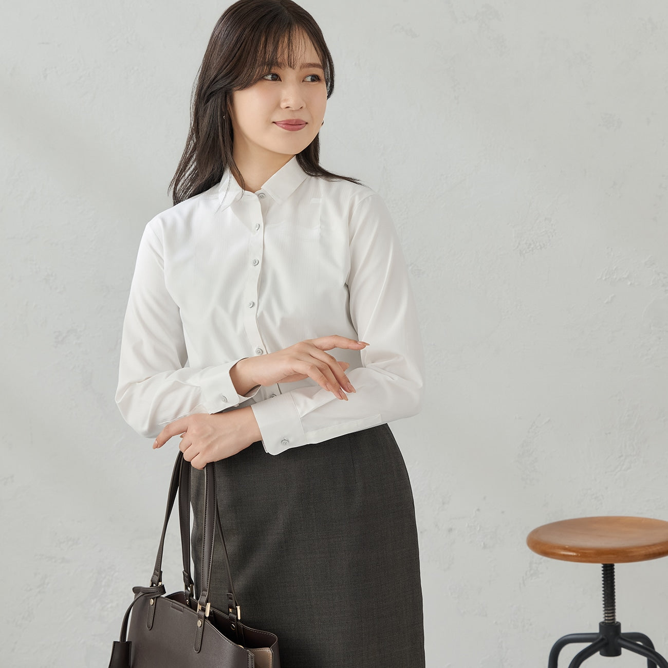 防紫外线多臂条纹衬衫 - 白色_01