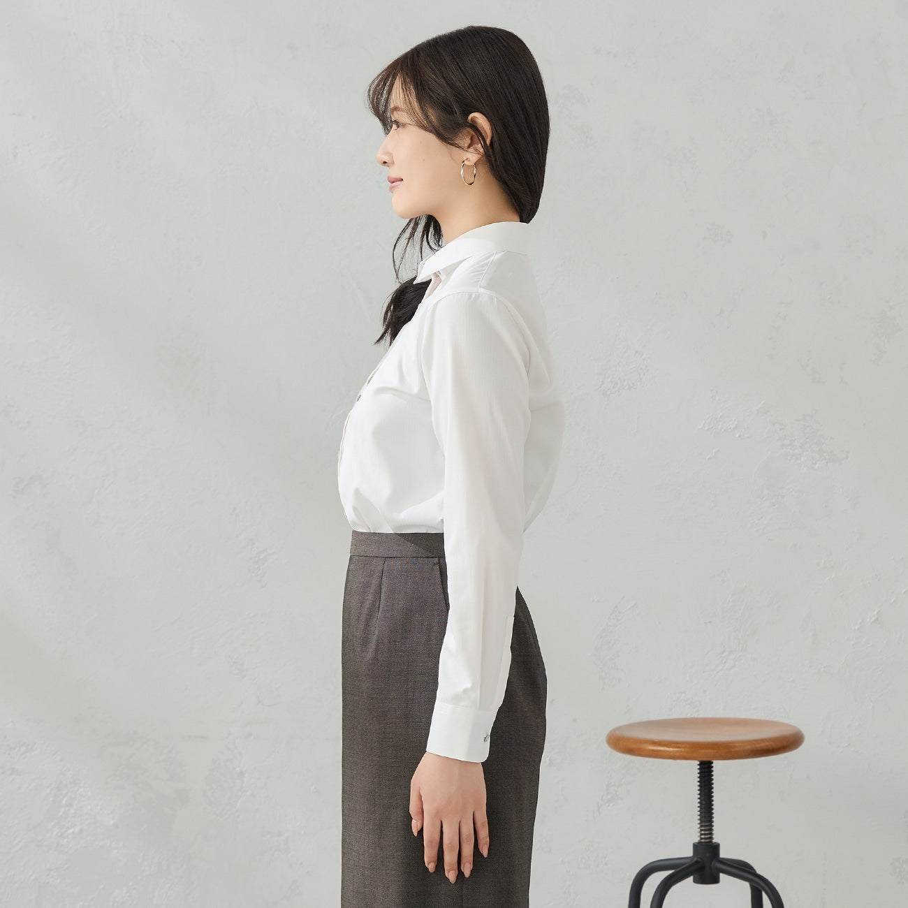 防紫外线多臂条纹衬衫 - 白色_05