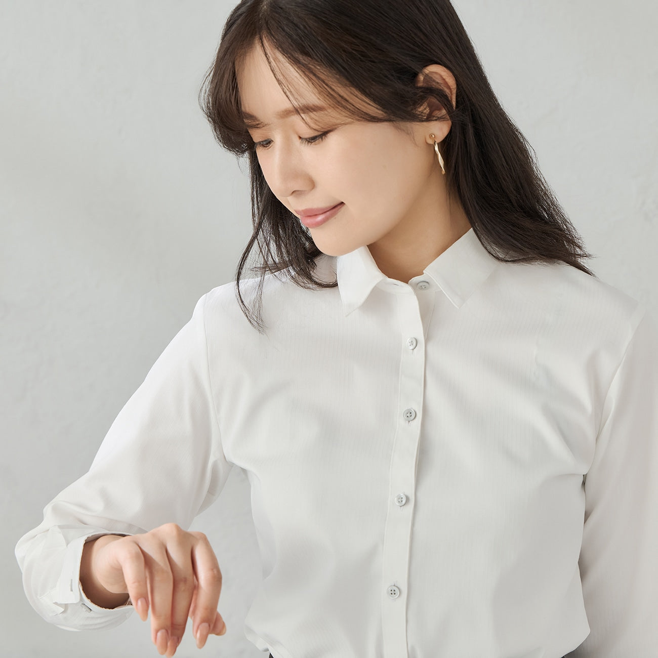 防紫外线多臂条纹衬衫 - 白色_04