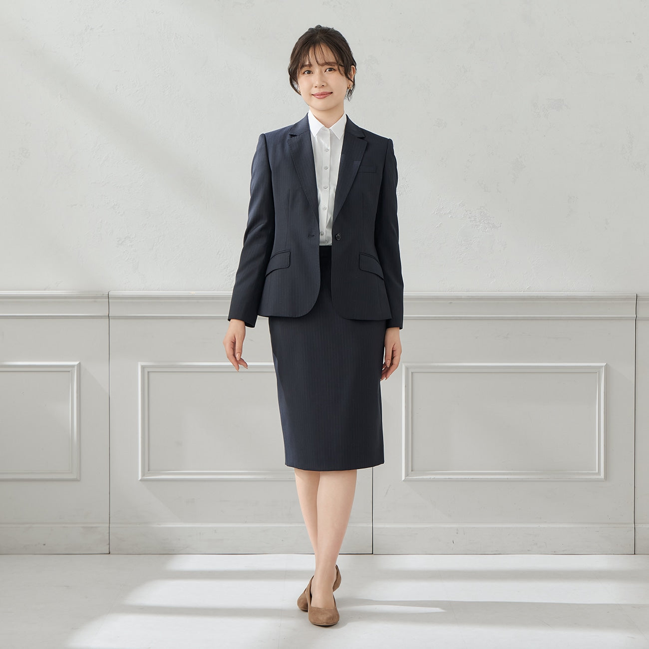 防紫外线对比领条纹衬衫 -灰