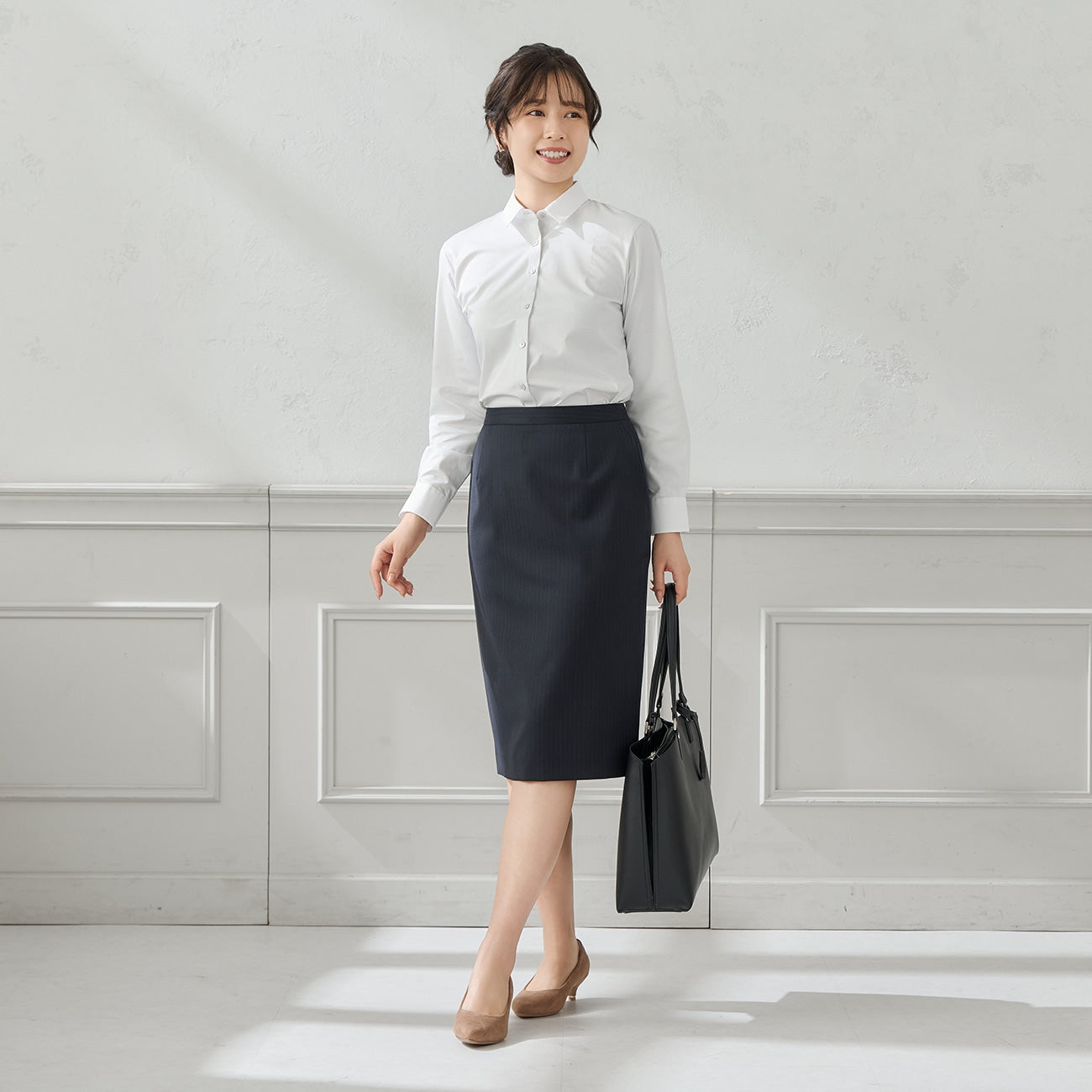 防紫外线对比领条纹衬衫 -灰