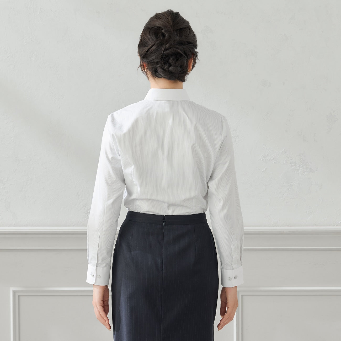 防紫外线对比领条纹衬衫 -灰