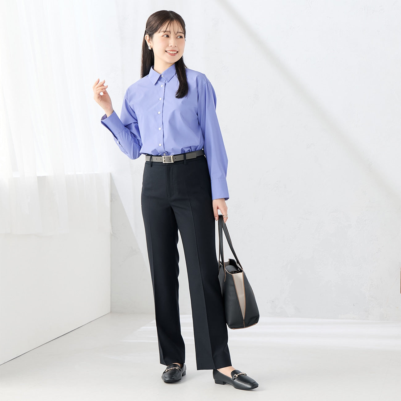 女式点数 领衬衫 - 蓝色_10