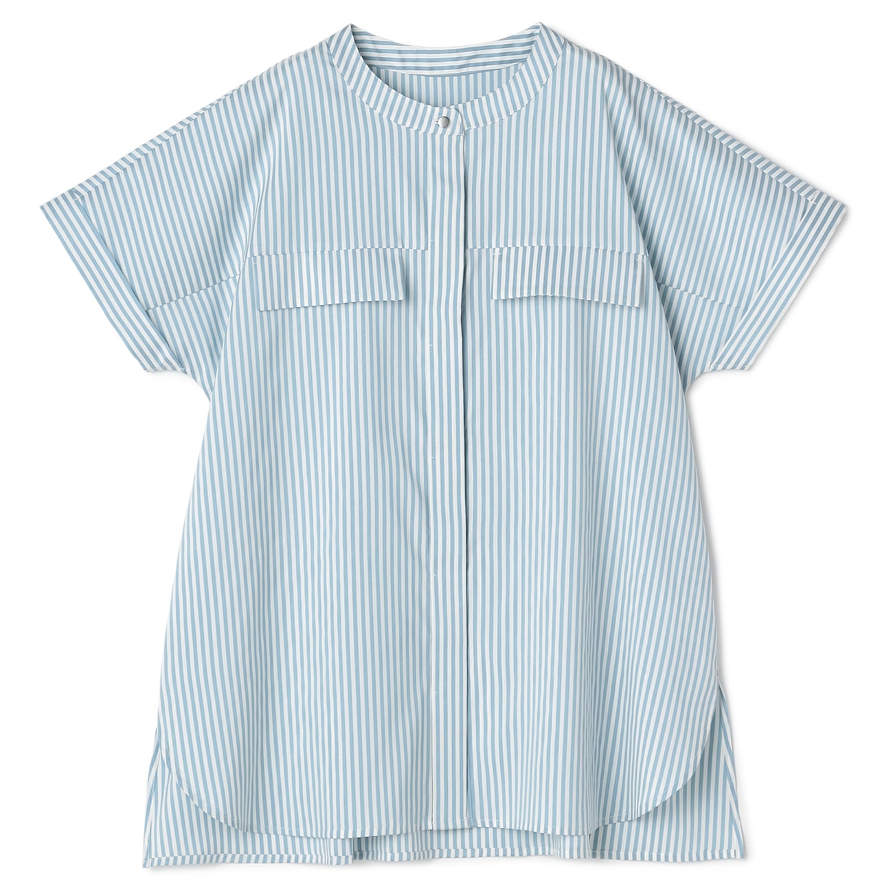 Airy Stripe Pocket Shirt - Blue_04