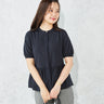 Airy Peplum Shirt - Navy_01