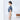 Women's Short Sleeve Narrow Bow Tie Shirt - Blue_03