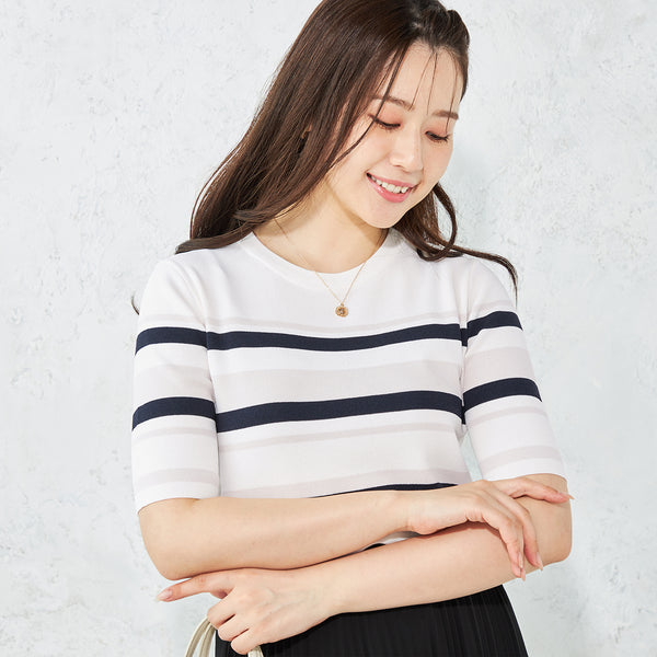 Stripe Knit Top [A37_693958] | AOKI GLOBAL