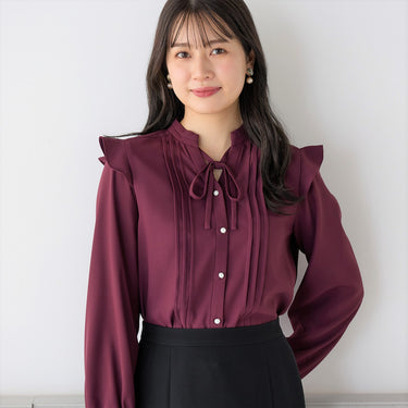 Tucked Blouse with Detachable Bow Tie_04