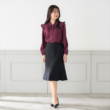 Tucked Blouse with Detachable Bow Tie_05