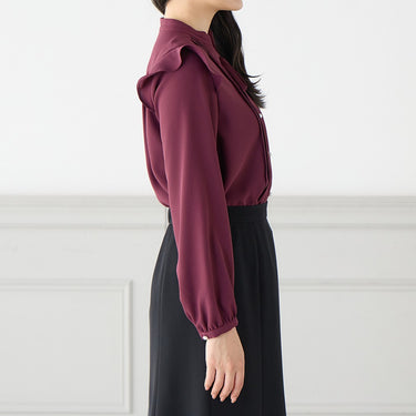 Tucked Blouse with Detachable Bow Tie_06