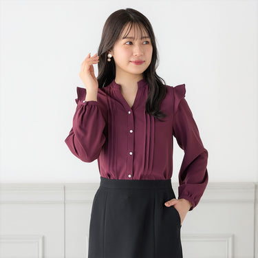 Tucked Blouse with Detachable Bow Tie_08