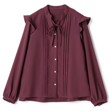 Tucked Blouse with Detachable Bow Tie_12