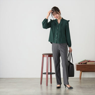 Tucked Blouse with Detachable Bow Tie_24