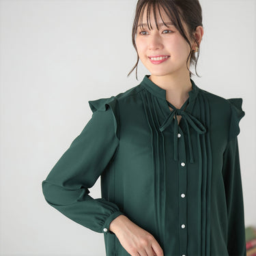 Tucked Blouse with Detachable Bow Tie_23