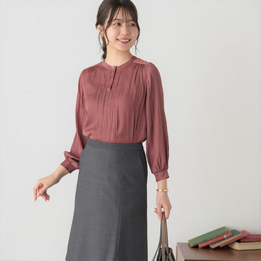 Split-fiber Tucked Blouse_20