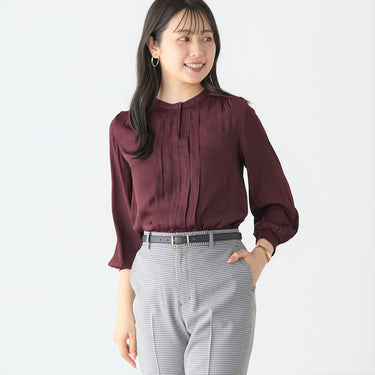 Split-fiber Tucked Blouse_05