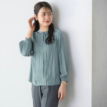 Split-fiber Tucked Blouse_14