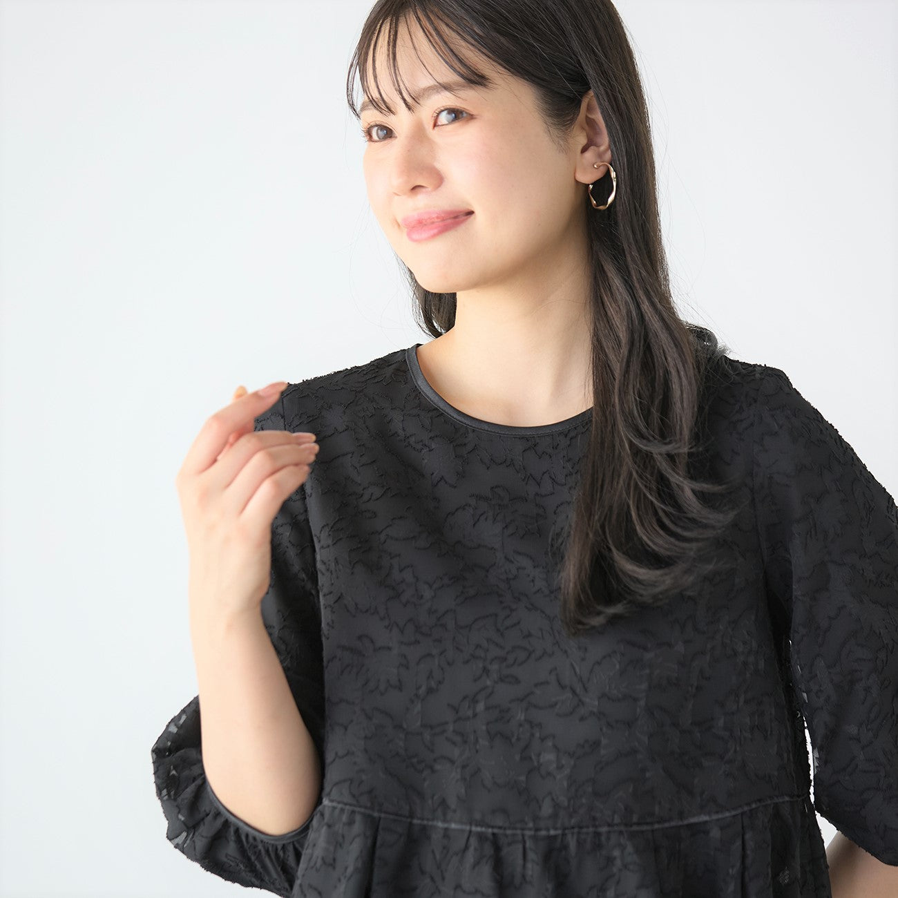 Dobby Peplum Blouse_03