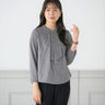 2-way Ruffle Tie Houndtooth Pattern Blouse_01