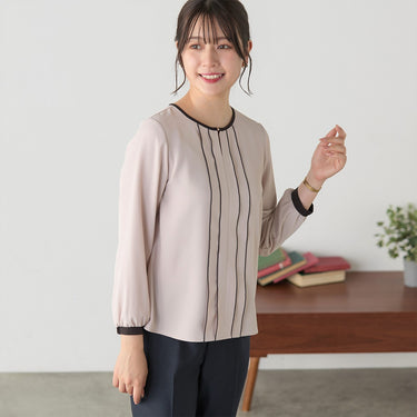 Contrast Color Mellow Tuck Blouse_10