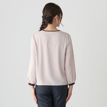 Contrast Color Mellow Tuck Blouse_13