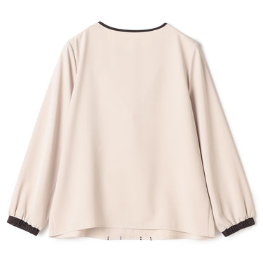 Contrast Color Mellow Tuck Blouse_18