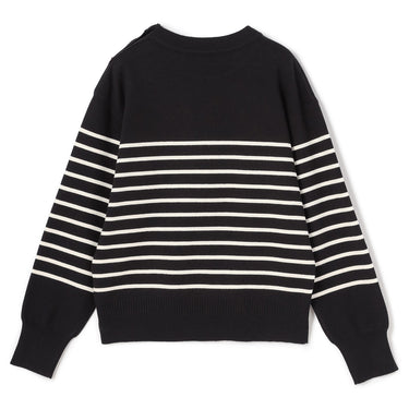 Metal Button Striped Knit_13