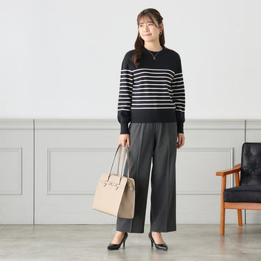 Metal Button Striped Knit_03