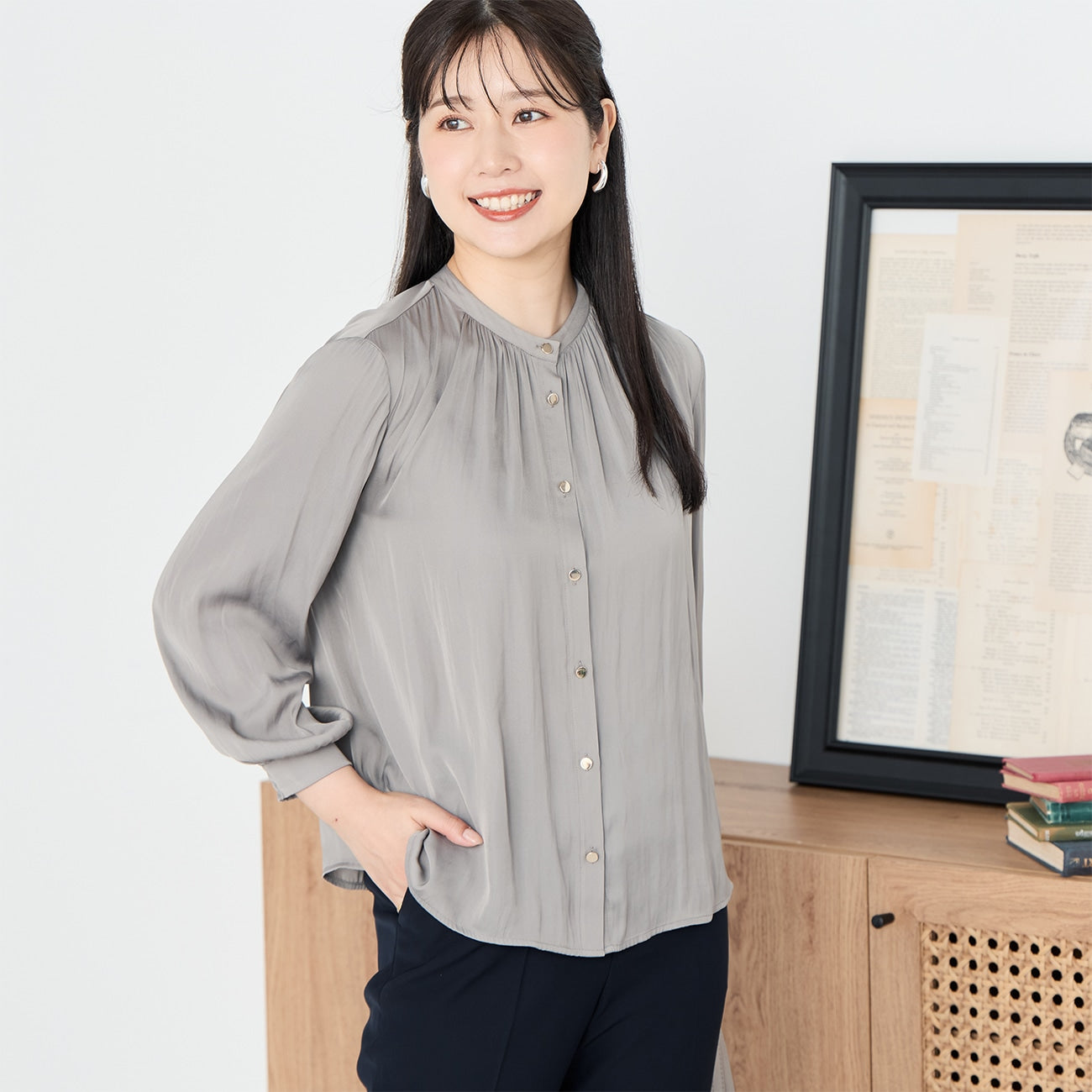 飘逸垂带领上衣_11